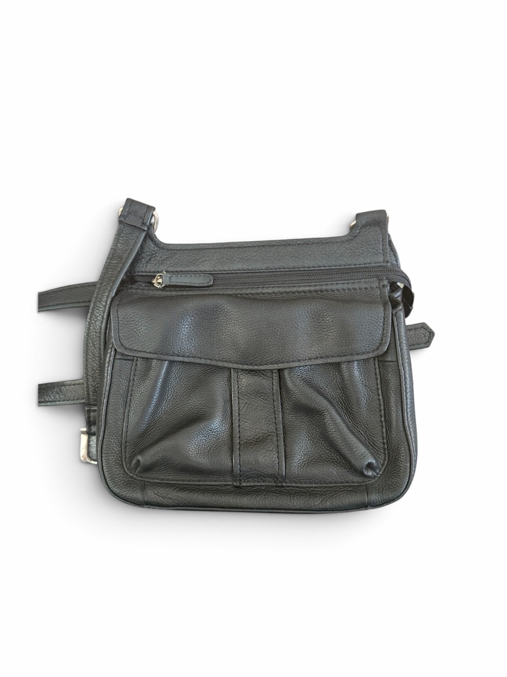 Fossil Kinley Black Pebbled Leather Crossbody Bag